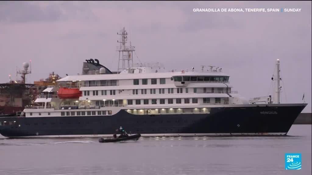 Hantavirus-hit cruise ship arrives at Tenerife in Spain's Canary Islands
