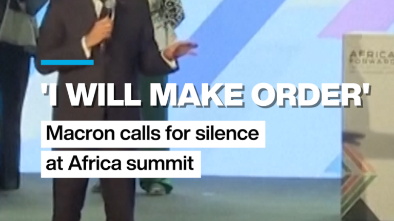 'I will make order': Macorn calls for silence at Africa summit
