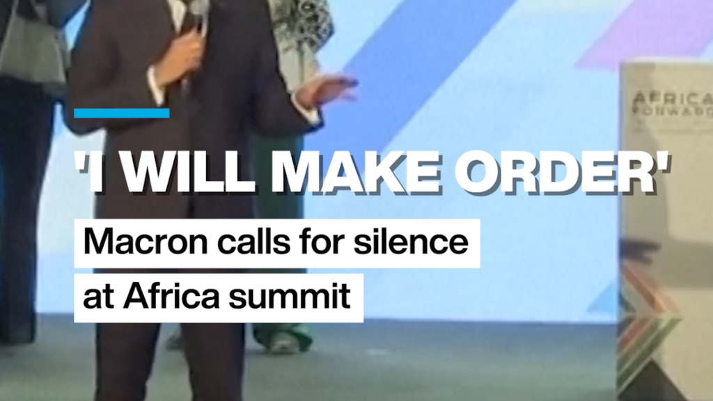 'I will make order': Macorn calls for silence at Africa summit