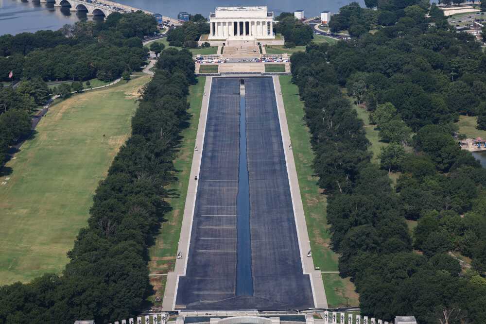 Work Continues On Restoration Of Lincoln Memorial Reflecting Pool